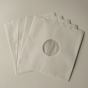Manicotti interni in carta Kraft bianca da 33 RPM con foro per 12 dischi in vinile